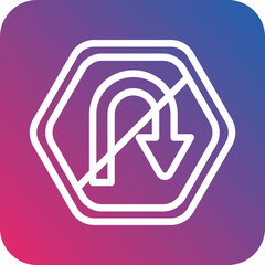 Vector Design No U Turn Icon Style