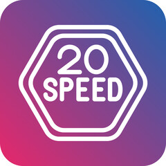 Vector Design 20 Speed Limit Icon Style