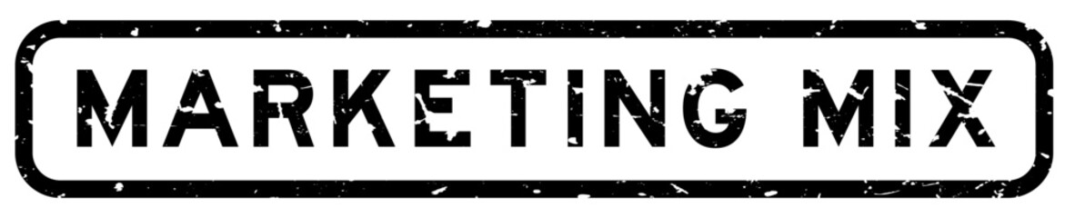 Obraz premium Grunge black marketing mix word square rubber seal stamp on white background