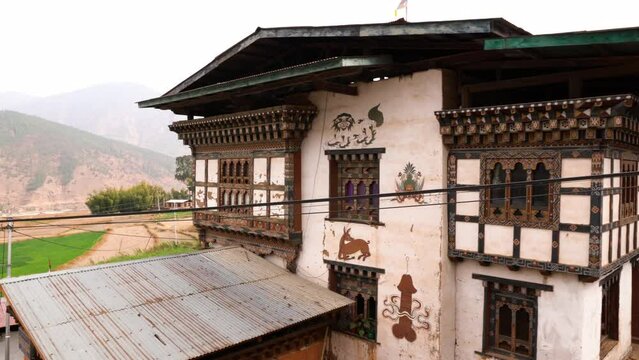 Traditional Bhutanese architecture in Punahka, Bhutan