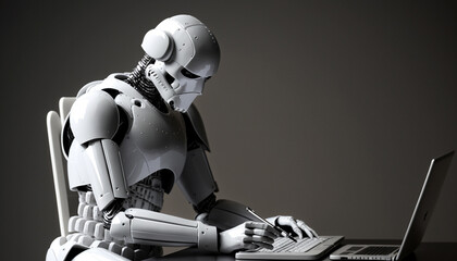 記事を執筆するロボット_Robot to write articles_generative ai