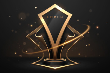 Black and gold award template on black background