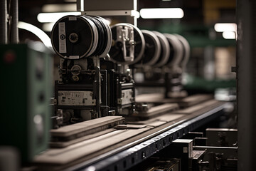 Fototapeta na wymiar industrial machinery, such as assembly lines, representing the world of manufacturing and production
