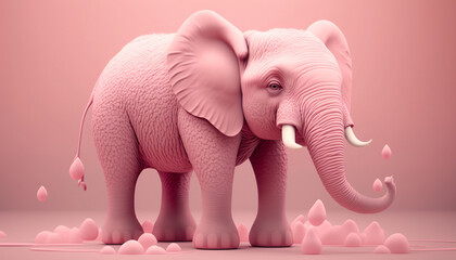 ピンク色の象_Pink Elephant_generative ai