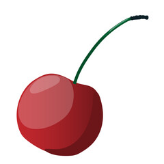 Ripe red cherry on a white background, delicious food, vitamins.