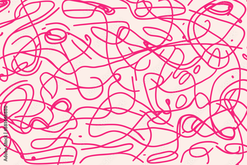Poster abstract squiggle style background for kids to draw. vector