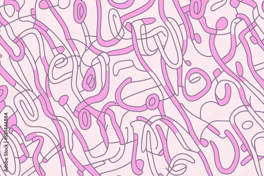 Poster abstract squiggle style background for kids to draw. vector