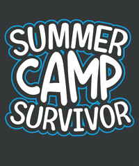 Summer Camp Survivor T-Shirt design vector,