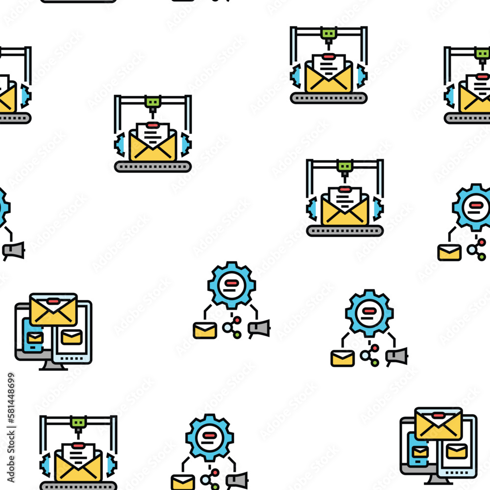 Poster email marketing internet web vector seamless pattern