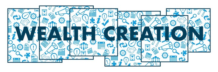 Wealth Creation Business Texture Blue Squares Text Horizontal