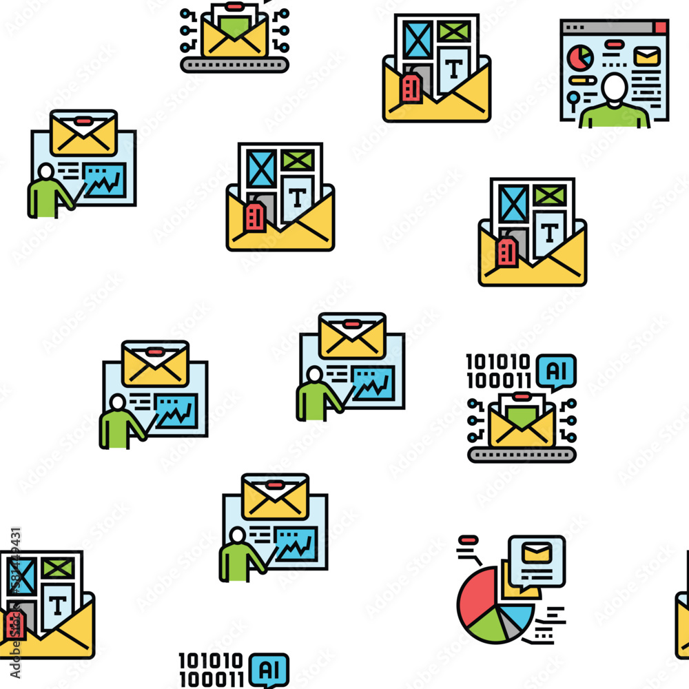 Poster email marketing internet web vector seamless pattern