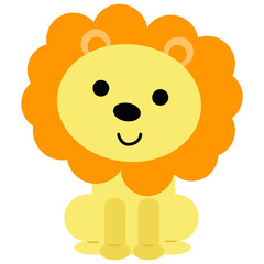 Obraz na płótnie Canvas lion cute cartoon for kid png image