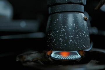 A coffee maker for brewing coffee on the gas stove