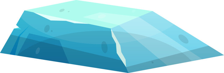 Blue ice crystal in cartoon style