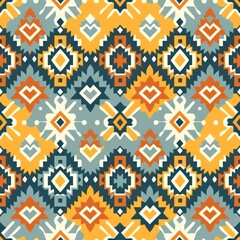 Traditional Indian fabric, seamless texture, vintage pattern, ethnic design, colorful motif, handmade art, ornamental background, floral print, seamless textile, abstract geometric, GENERATIVE AI