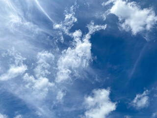 Full frame cloudy Blue sky view at day in a village.