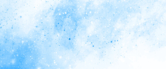 Winter storm, abstract blue sparkles on dark background. fractal art, universe filled with stars, watercolor.
