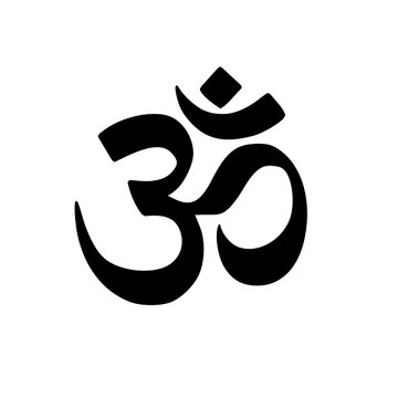 Om symbol icon isolated oon white background. Hinduism symbol illustration