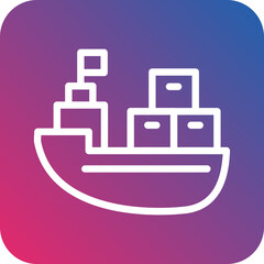 Vector Design Cargo Boat Icon Style
