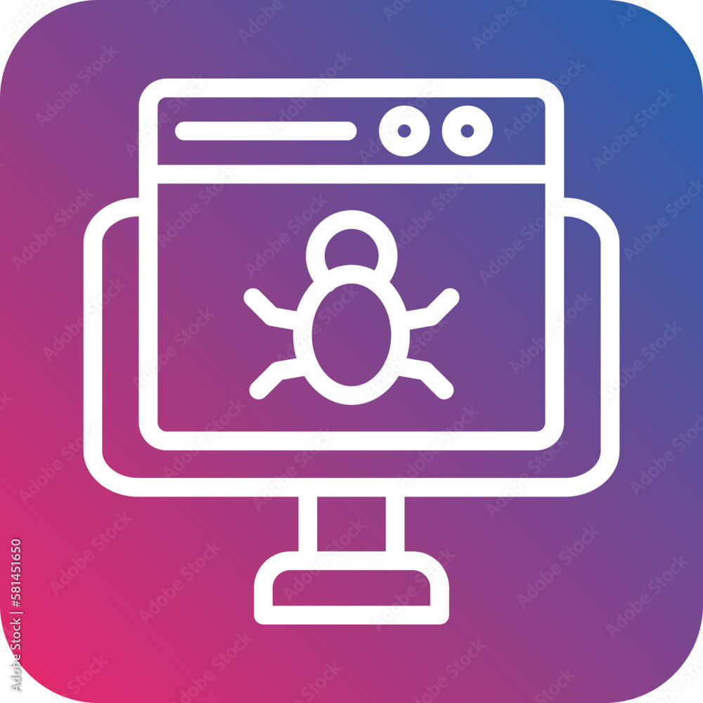 Poster vector design website bug icon style