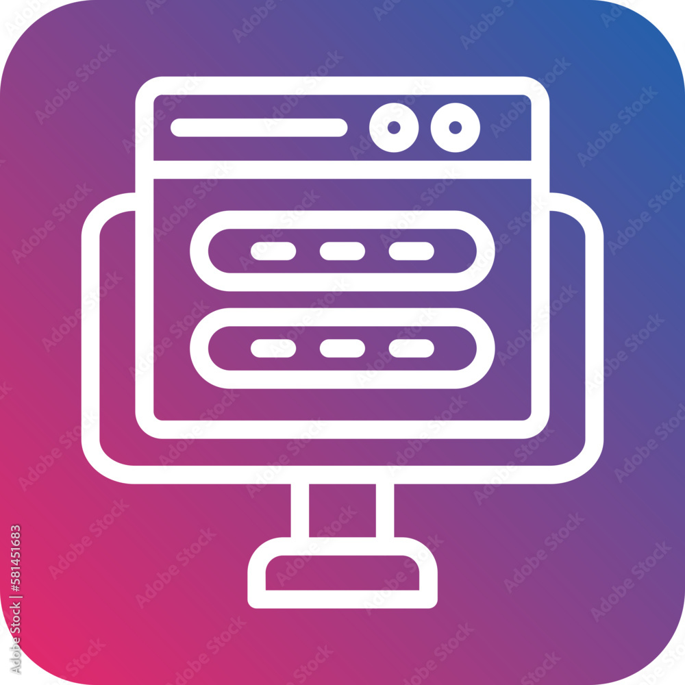 Poster vector design browser login icon style