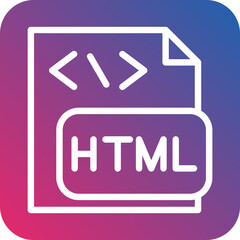 Vector Design HTML File Icon Style