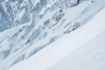 冬山登山の風景