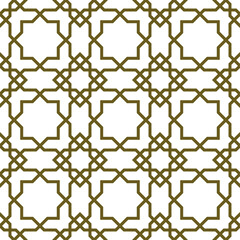 Seamless arabic geometric ornament in brown color.