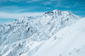 Fototapeta na wymiar 冬山登山の風景