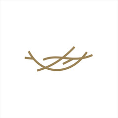 Nest bird logo. Logo is shaped with lines forming  a nest in brown gradient color, creating a nest bird logo.