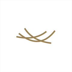 Nest bird logo. Logo is shaped with lines forming  a nest in brown gradient color, creating a nest bird logo.