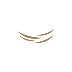 Nest bird logo. Logo is shaped with lines forming  a nest in brown gradient color, creating a nest bird logo.