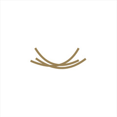Nest bird logo. Logo is shaped with lines forming  a nest in brown gradient color, creating a nest bird logo.