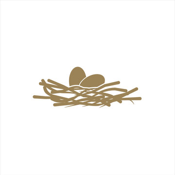 recommend clip art: Nest bird logo. Logo is shaped with lines forming  a nest in brown gradient color, creating a nest bird logo.