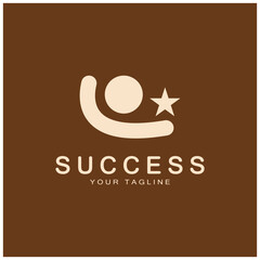 Abstract people success logo design.fun people,healthy people,sport,community people symbol vector illustration