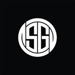 SG Logo monogram shield inside circle shape vector images design template