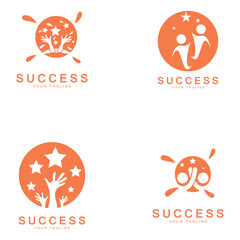 Abstract people success logo design.fun people,healthy people,sport,community people symbol vector illustration