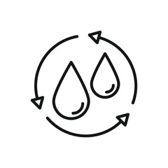 Editable Icon of Water Recycle, Vector illustration isolated on white background. using for Presentation, website or mobile app