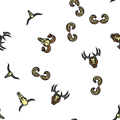 Obraz premium horn animal wildlife nature vector seamless pattern