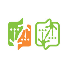 Obraz premium frog message logo