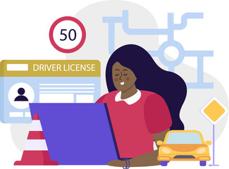 Driving School Flat Background