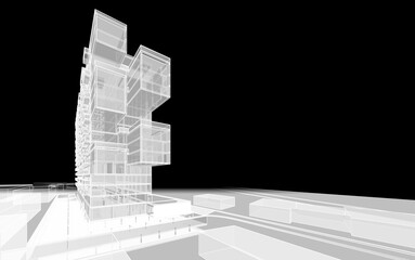 Modern architecture 3d rendering 