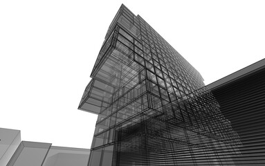 Modern architecture 3d rendering 
