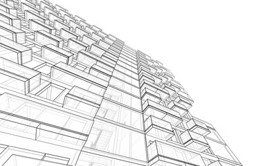 Modern architecture 3d rendering 