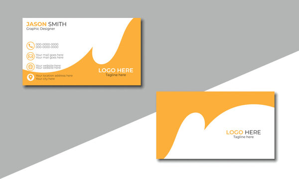 YELLOW CORPORATE BUSINESS CARD - SIMPLE AND CLEAN BUSINESS CARD TEMPLATE