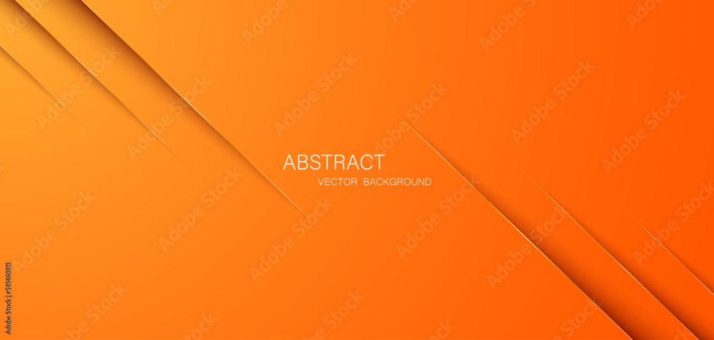 Poster orange abstract background with golden glowing lines with free space for design. modern technology i