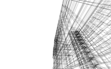 Abstract architecture background 3d illustration 