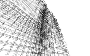Abstract architecture background 3d illustration 