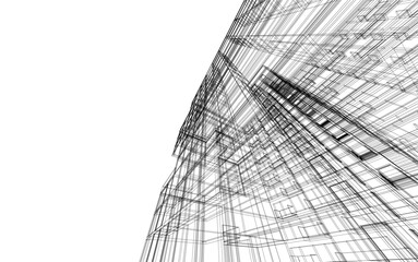 Abstract architecture background 3d illustration 
