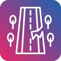 Vector Design Road Crack Icon Style